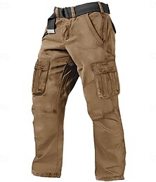 abordables -Homme Pantalon Cargo Pantalon cargo Pantalons de Randonnée Multi poche Jambe droite Plein Respirable Evacuation de l'humidité Toute la longueur Extérieur du quotidien Camping et randonnée Mode