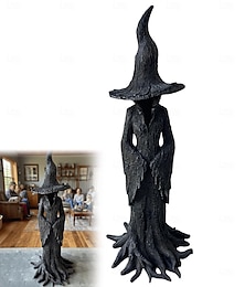 levne -Halloween ručně malovaná okouzlující čarodějnice socha pryskyřice retro kouzelník tajemná kletba figurka stolní festivalové dekorace pro domácí kancelář