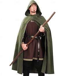 economico -Retrò Vintage Medievale Rinascimento Mantello Vichingo Ranger Per uomo Per donna Vichingo Halloween Carnevale Performance LARP Adulti Mantello