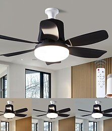 voordelige -plafondventilator met verlichting en afstandsbediening, dimbare led-lamp, 3 kleuren 3000k-6500k, 1550 lumen, kleine plafondventilator met schroefbevestiging voor slaapkamer, woonkamer, keuken, garage