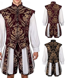 levne -Pánské šlechtické renesanční středověké kostýmy, kostým Ren Faire, dospělý šlechtic, cosplay kostým, halloween, karneval, představení, jevištní převlékání