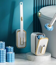 economico -Set di scopino per WC innovativo da parete con 36 pezzi di ricambio, manico lungo, detergente monouso per il bagno, spazzola per WC sospesa, spazzola igienica per la pulizia del bagno e della casa
