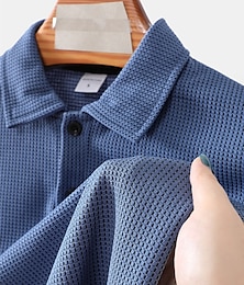 رخيصةأون -رجالي قميص الجولف قمصان بولو الجولف عمل فضفاض Lapel كم قصير أساسي الحديث سهل Buttons الصيف عادي بني غامق أسود أبيض أزرق برتقالي رمادي فاتح قميص الجولف
