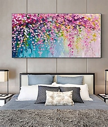 abordables -Gran pintura al óleo 3D hecha a mano con capullos de loto blanco y rosa, hojas verde esmeralda, aguas turquesas, textura de pintura gruesa, arte de pared, decoración de sala de estar, marco dorado,