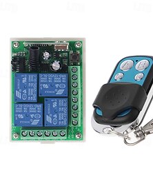 cheap -DC12V 4CH RF Wireless Remote Control Switch/10A Relay Receiver Learning Code ON OFF Switch 433mhz