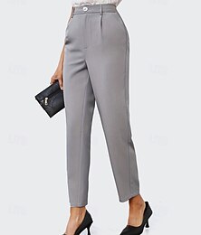 economico -Per donna Pantaloni Eleganti Pantaloni Dritto Moda Streetwear Lunghezza intera Vita Alta Semplice Tasca Traspirabilità Confortevole Micro-elastico Streetwear Abbigliamento quotidiano Uscire Nero Rosa