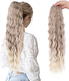 baratos -Com Cordão Rabos-de-Cavalo Feminino / Macio / Clássico Cabelo Sintético Pedaço de cabelo Alongamento Encaracolado 26 polegadas Férias / Festa / Noite / Roupa Diária