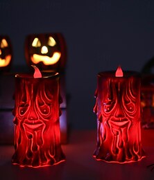 olcso -1 db halloweeni piros fényű fa démon led elektronikus gyertyafény beltéri és kültéri éttermi hálószoba party hangulat dekorációs fény horror és hátborzongató hangulatfény