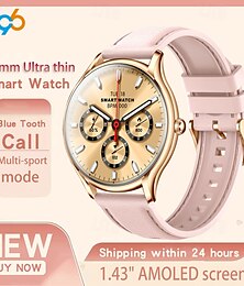 levne -QS36 Chytré hodinky 1.43 inch Inteligentní hodinky Bluetooth Časovač Záznamník hovorů Monitor srdečního tepu sedavé Připomenutí Najdi mé zařízení Kompatibilní s Android iOS IP 67 Dámské Monitor