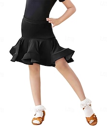ieftine -Fuste de dans latino cu model asimetric, cu model coadă de pește, pentru fete, salsa, tango, samba