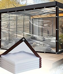 billige -Vanntett presenning gjennomsiktig vanntett trekk av høy kvalitet, oppgradert stoff med rivefaste kanter for utendørs camping, terrasse, piknik, carport, hage, balkong og korridor, baldakin,