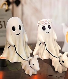 levne -Halloweenská socha ducha chodícího psa - strašidelná figurka pro domácí dekorace na stůl