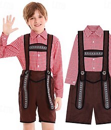 お買い得  -Oktoberfest レーダーホーゼン シャツ バイエルン ドイツ語 ミュンヘン メドウズ 男の子 カーニバル パーティー ビール祭り 伝統的なスタイルの布