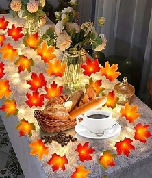 levne -LED řetězec javorových listů na Den díkůvzdání 10/20/40 LED napájený z baterie pro domácnost, svatbu, večírek, zahradu, balkon, plot, verandu, dekoraci