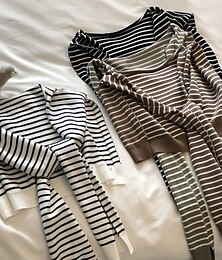 economico -Per donna Sciarpe da donna Streetwear Quotidiano Data Nero Bianco Marrone Sciarpa A righe