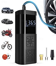 abordables -Gonfleur de pneus, compresseur d'air portable 150 psi, pompe à air pour pneus de voiture avec manomètre LED, 3x rapide, pompe à air intelligente sans fil en un clic, adaptée aux voitures, motos,