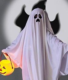 abordables -Fantôme du drap blanc Halloween Cap Costume Horreur Déguisement effrayant Enfant Adulte Unisexe Halloween Carnaval Performance Soirée Déguisements d'Halloween faciles Se déguiser