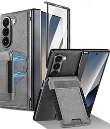 abordables -teléfono Funda Para Samsung galaxia Plegado en Z 7 Plegado en Z 6 Z Fold 5 Z Fold 4 Z Fold 3 adsorción magnética Tarjetas billetera Magnética Protector de cuerpo completo Antigolpes Retro ordenador