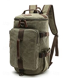 economico -Borsa da viaggio convertibile in tela vintage da uomo, con tracolla, grande capacità, multifunzione, per il ritorno a scuola, gite del fine settimana, palestra e uso all'aperto