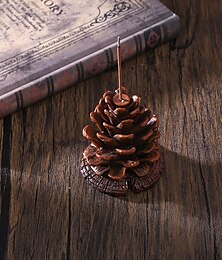 economico -Porta incenso con base in resina, design a pigna, decorazione zen realistica per tavolo da tè, bruciatore per bastoncini di aromaterapia, vassoio creativo per meditazione, accessorio per esposizione.