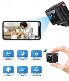 お買い得  -1080p HD 監視カメラ スマート ミニ ワイヤレス デザイン Wi-Fi ウェブカメラ - 赤外線ナイトビジョン付き いつでもどこでもワイヤレスカメラ