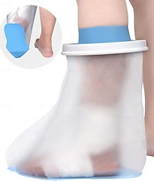 お買い得  -大人用シャワー用防水フットカバー、滑り止めパッド付きフットキャストカバー、手術用包帯創傷用防水足首フットキャストプロテクター、再利用可能