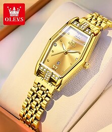 abordables -OLEVS Mujer Relojes de cuarzo Reloj de Pulsera Lujo Moda Diamantes Sintéticos Negocios Luminoso Calendario x IMPERMEABLE Correa de acero inoxidable Reloj