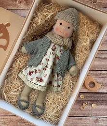 preiswerte -handgemachte Waldorfpuppe Baby Mädchen mit Kleidersets - 11,8 Zoll weiche Plüschpuppe für Kleinkinder ideales Weihnachtsgeschenk für Kinder