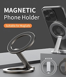 お買い得  -携帯電話用強力マグネットホルダー（MagSafe対応）360度回転式両面マグネットスタンド（iPhone、Xiaomi対応）折りたたみ式ブラケット