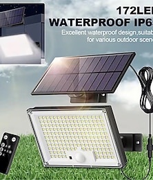 abordables -Luces solares LED para exteriores, 3 modos de iluminación, sensor de movimiento solar inalámbrico, lámpara de pared impermeable, alimentada por energía solar, para jardín, valla y patio, 1 unidad