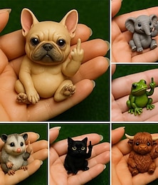 お買い得  -面白い中指動物樹脂像 8*6*6cm、机、卓上、庭、棚の装飾用の斬新な庭の置物