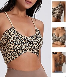 economico -Per donna Reggiseni sportivi con spalline Intimo / Maglia Intima Basso supporto Traspirante Senza fili Imbottito Leopardo Sport Abbigliamento sportivo Nero Verde Palestra Fitness Yoga
