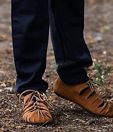 abordables -Medieval Renacimiento Zapatos Pirata Vikingos Hombre Celta Pirata Víspera de Todos los Santos Mascarada Rendimiento Fiesta y Noche LARP Adulto Zapatos