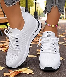 رخيصةأون -حذاء رياضي نسائي بكعب مخفي من Flyknit، بتصميم رياضي مع خطوط جريئة، مثالي للارتداء اليومي والمشي والنزهات غير الرسمية