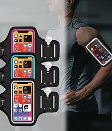 economico -Custodia da braccio Esecuzione di bracciale Supporto da corsa per iPhone per Maratona Jogging Corsa Borse per sport Touchscreen Resistente all'Acqua Striscia riflettente Tactel Per uomo Per donna