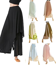 billiga -kjolleggings för kvinnoryogabyxor stretchiga balettdansleggings chiffongkjolar för balett latin salsa tango
