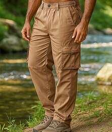 olcso -Férfi Teher nadrág Planinarske hlače Külső Normál Vízálló Szélbiztos Alsók Zseb Fekete Katonai zöld Kempingezés és túrázás Futás S M L XL XXL
