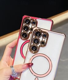 رخيصةأون -هاتف غطاء من أجل سامسونج جالاكسي اس 25 بلس اس 25 الترا S24 Plus S24 Ultra Plus غطاء خلفي مغناطيس ضد الصدمات أكريليك