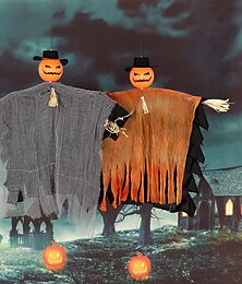 levne -Sada 2 závěsných halloweenských dekorací s dýňovými duchy, Ponuré žertovky pro venkovní halloweenské dekorace, létající duchové s dýňovými motivy na halloween, rekvizity do strašidelného domu, párty
