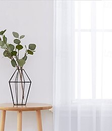 billige -moderne minimalistiske landlige dobbelttrådede polyestergardiner - gjennomsiktige &stoffgardiner til stue, soverom og arbeidsrom