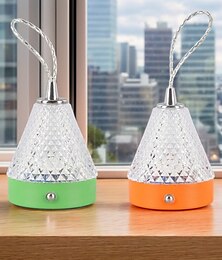 abordables -Luz de noche RGB moderna con 7 colores ajustables, luz de noche decorativa portátil para dormitorio, sala de estar, camping