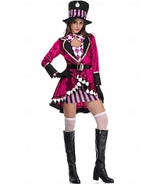 abordables -Alice au pays des merveilles Chapelier Fou Robe Manteau Personnages de contes de fées Cosplay Cosplay de Film for Femmes Adulte Halloween Carnaval Journée mondiale du livre Performance Déguisement