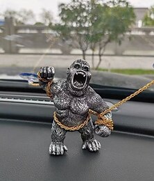 お買い得  -樹脂製ゴリラの車のダッシュボードの装飾、力強い縛られた猿の置物、大胆で激しい樹脂製ゴリラの像、自宅やオフィスのディスプレイ用の芸術的な動物の彫刻
