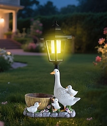 economico -1 vaso di fiori creativo solare per esterni, luce decorativa a forma di anatra, luce da giardino per coppie di anatre, giardino del cortile, percorso della terrazza, luce da prato