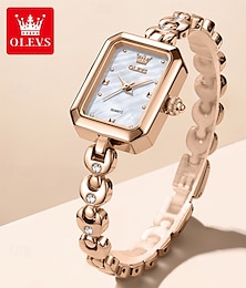 abordables -OLEVS Mujer Relojes de cuarzo Reloj de Pulsera Lujo Moda Diamantes Sintéticos Negocios IMPERMEABLE Decoración Correa de acero inoxidable Reloj