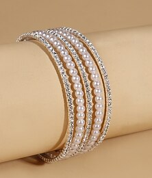 billige -klassisk velsignet mote trendy strass armbånd smykker sølv til bryllupsfest høytid løfte festival