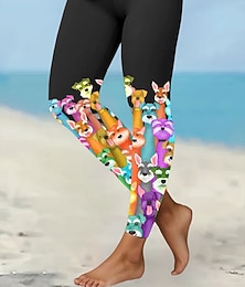 abordables -Femmes Leggings Vacances ancien Mode Longueur cheville Taille haute Graphique Animal Impression Chaleur Thermique Doux Respirant Élastique Formel Extérieur Vacances Noir Printemps Automne Coupe Slim