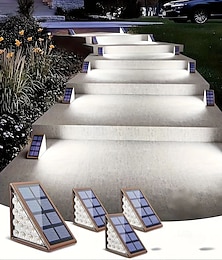 ieftine -2/4 Pcs Lumini solare de treaptă exterioră 13LED-uri Lumini de scară solară IP65 Waterproof Lumini de grădină pentru treptele terasei ușii din față Iluminare decorativă pentru Halloween