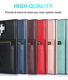 levne -telefon Carcasă Pro Samsung Galaxy S25 S25 Hrana S24 S23 S22 Plus Ultra S23 FE A55 5G A15 A14 A54 Pouzdro na peněženku Stojánek Slot pro kartu Nárazuvzdorné Retro TPU PU kůže