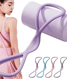 رخيصةأون -شريط مقاومة لليوغا 25 رطل/35 رطل، شريط لياقة بدنية ممتد، أشرطة تمرين على شكل رقم 8 متعددة الاستخدامات، مساعدة في السحب على شكل رقم 8 لتحسين حركة الكتف &تطوير الظهر